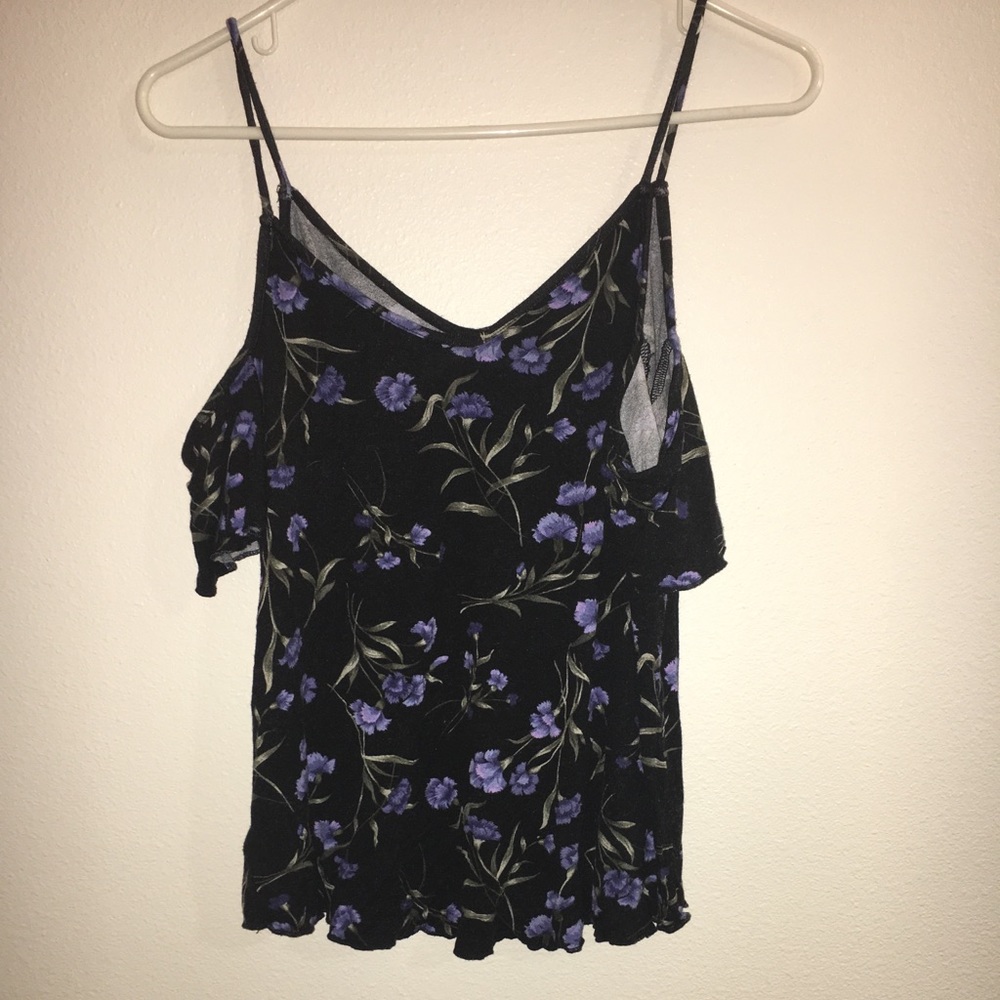 American eagle off the shoulder floral top